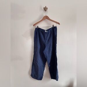 Hot Cotton 100% Linen Blue Cropped Pants size M